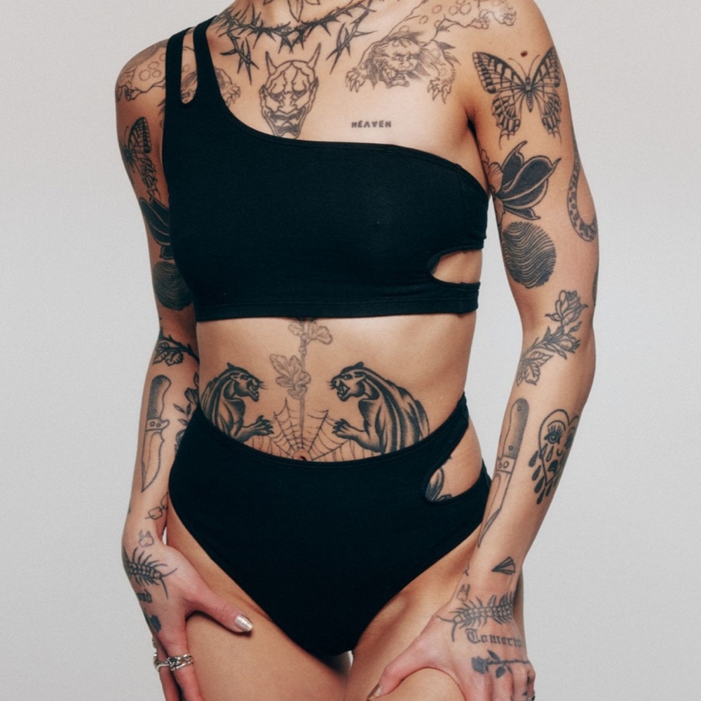 mei pang × blush cotton asymmetric bralette